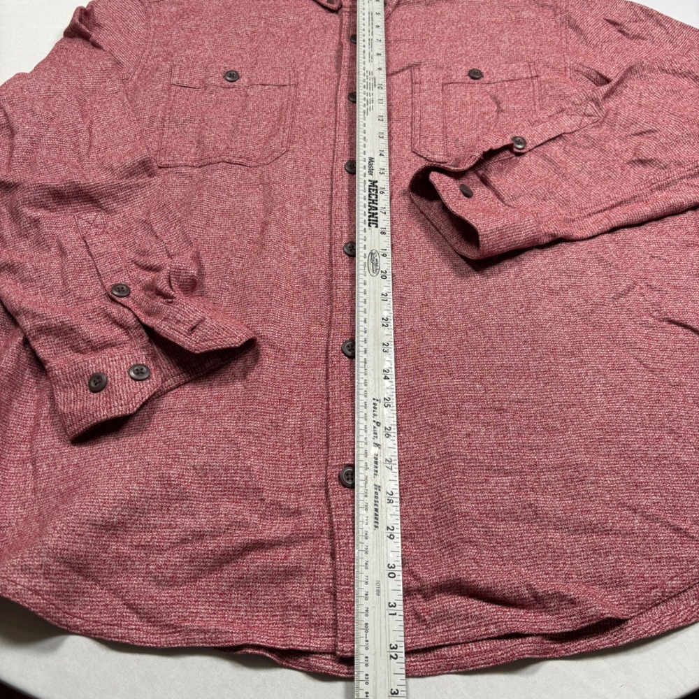 Duluth Trading Co Button Down Shirt Mens XL Red Textured Cotton Relaxed Fit - Picture 9 of 10